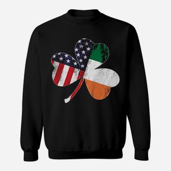 St Patricks Day Irish American Flag Shamrock St Paddys Sweatshirt - Monsterry CA
