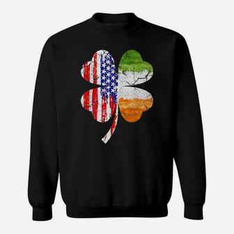 St Patrick's Day Irish Usa American Flag Shamrock Sweatshirt - Monsterry CA