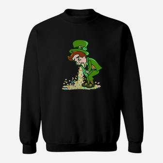 St Patricks Day Leprechaun Puking Lucky Charms Sweatshirt - Thegiftio UK