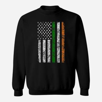 St Patrick's Day Patriotic Gift Shamrock Irish American Flag Zip Hoodie Sweatshirt | Crazezy