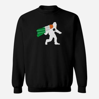 St Patricks Day Shirt Irish Flag Bigfoot Costume Shamrock Sweatshirt - Thegiftio UK