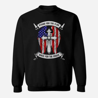 Stand For The Flag Kneel For The Cross Christian Sweatshirt - Monsterry AU