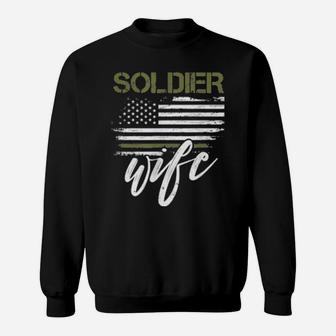Stars And Stripes, As A Soldier Wife I Stand For Our Troops Sweatshirt - Monsterry UK