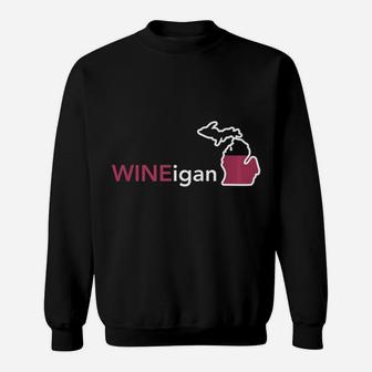 State Of Michigan Mitten Wine Sweatshirt - Thegiftio UK