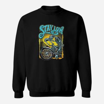 Stay Low Biker Latino Skeleton Chopper Sweatshirt | Crazezy DE