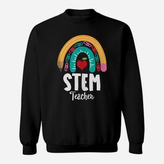 Stem Teacher, Funny Boho Rainbow For Teachers Sweatshirt | Crazezy CA