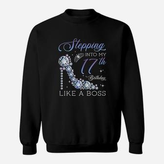 Stepping Into 17Th Birthday Born 2003 Gifts 17 Years Old Sweatshirt | Crazezy