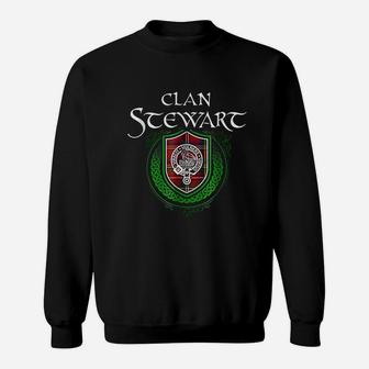 Stewart Surname Scottish Clan Tartan Crest Badge Sweatshirt - Thegiftio UK