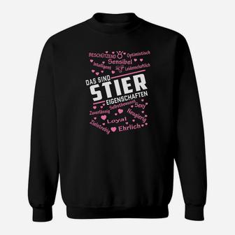 Stier Sternzeichen Sweatshirt, Eigenschaften & Symbol in Schwarz - Seseable