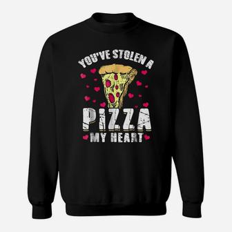 Stolen Pizza My Heart Funny Valentines Day Shirt Food Gift Sweatshirt | Crazezy DE