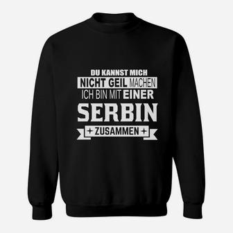 Stolzes Schwarz Sweatshirt für serbische Partnerin, Liebeserklärung Tee - Seseable