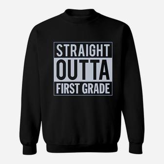 Straight Outta 1St Grade First Grade Graduation Youth Kids Sweatshirt | Crazezy