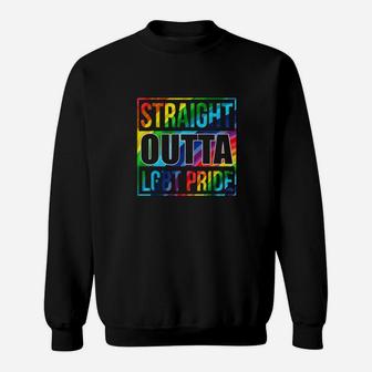Straight Outta Lgbt Pride Lgbtq Rainbow Flag Pride Sweatshirt - Monsterry