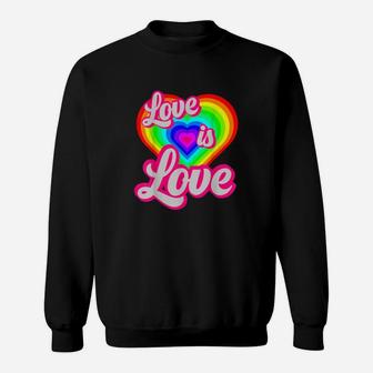 Straight Support Lgbtq Love Is Love Gay Pride Rainbow Sweatshirt - Monsterry