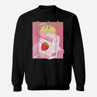 Strawberry Milk Shake Cartoon Retro 90S Japanese Kawaii Kids Sweatshirt | Crazezy DE