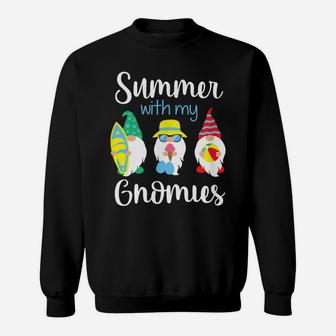 Summer With My Gnomies Cute Colorful Gnome Graphic Sweatshirt | Crazezy