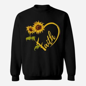 Sunflower Heart Christian Faith Graphics Design Flower Gift Sweatshirt | Crazezy