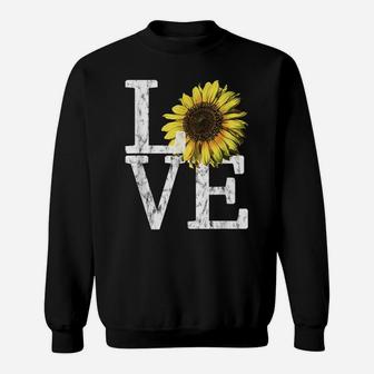 Sunflower Love Shirt Vintage Hippie Flower Nurse Mom Gift Sweatshirt | Crazezy