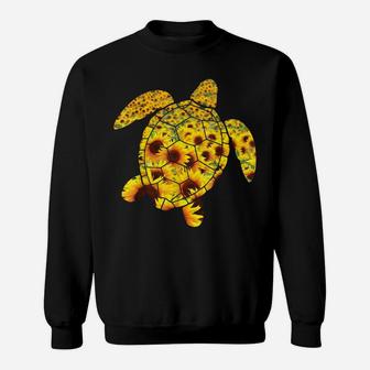 Sunflower Sea Turtle Family Members Beautiful Flower Summer Sweatshirt | Crazezy