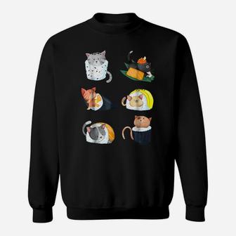Sushi Cat Lover Nigiri Hand Roll Cute Gift Tee Sweatshirt | Crazezy