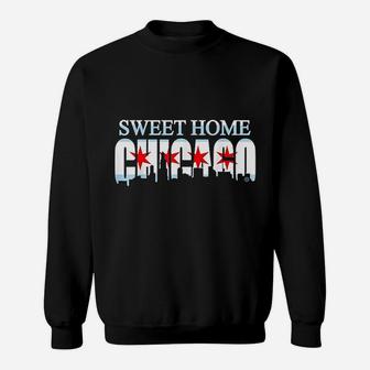 Sweet Home Chicago Flag Skyline Men Women Sweatshirt - Thegiftio
