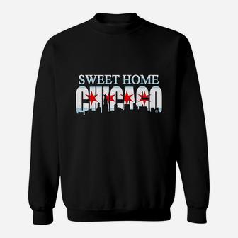 Sweet Home Chicago Flag Skyline Sweatshirt - Thegiftio