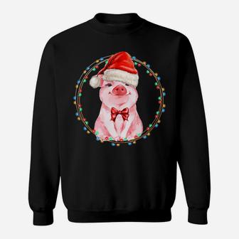 Sweet Pig With Santa Hat Pig Lover Christmas Gift Sweatshirt | Crazezy DE