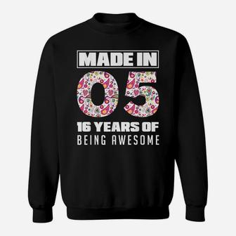 Sweet Sixteen 16Th Birthday Girl Made 2005 16 Years Sweet 16 Sweatshirt | Crazezy AU