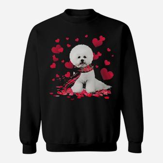 Sweet Valentine White Bichon Frise Sweatshirt - Monsterry