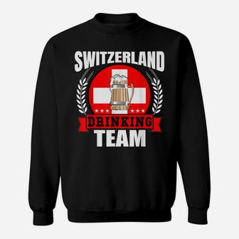 Switzerland Drinking Team Funny Swiss Flag Beer Party Gift Sweatshirt | Crazezy AU