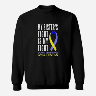 Syndrome Awareness Gifts Day Sister Yellow Blue Ribbon Sweatshirt | Crazezy DE