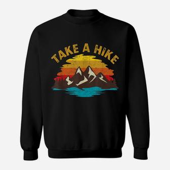 Take A Hike Outdoor Sunset Vintage Style Mountains Nature Sweatshirt | Crazezy AU