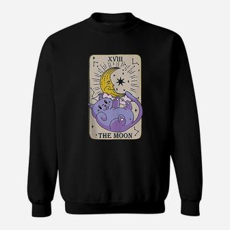 Tarot Card The Moon Xviii Kawaii Goth Pastel Cat Mystical Sweatshirt | Crazezy CA