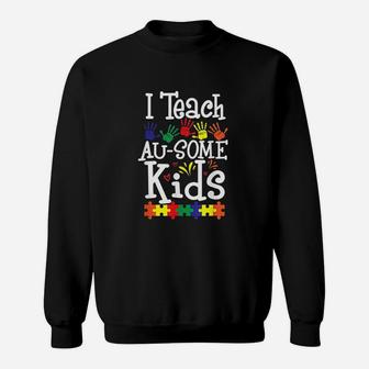 Teacher Puzzle Piece Students Autistic Teach Sweatshirt | Crazezy