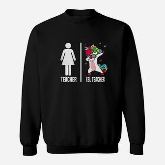 Teacher Unicorn Dabbing Sweatshirt | Crazezy