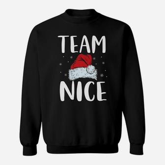 Team Nice Christmas Funny Couple Matching Pajama Sweatshirt | Crazezy AU