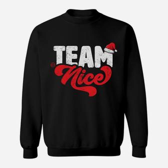 Team Nice - Funny Couple Matching Outfit Christmas Party Sweatshirt | Crazezy
