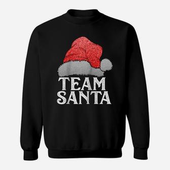 Team Santa Claus Hat Christmas Matching Family Group Pajama Raglan Baseball Tee Sweatshirt | Crazezy AU