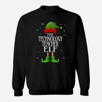 Technology Teacher Elf Xmas Funny Family Matching Christmas Sweatshirt | Crazezy DE