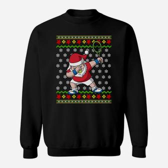 Tennis Santa Claus Ugly Christmas Sweater Pattern Sweatshirt | Crazezy