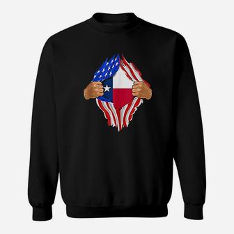 Texas Roots Inside State Flag Art Sweatshirt | Crazezy AU