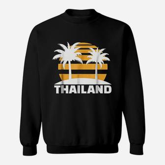 Thailand With Palm Tree And Sunset Retro Sweatshirt | Crazezy UK
