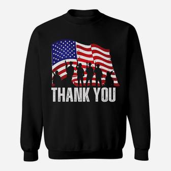 Thank You | American Flag Veterans Day Patriotic Gear Sweatshirt | Crazezy AU