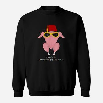 Thanksgiving For Friends Funny Turkey Head Sweatshirt | Crazezy CA