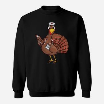 Thanksgiving Nurse Turkey Shirt - Cool Funny Feast Day Gift Sweatshirt | Crazezy