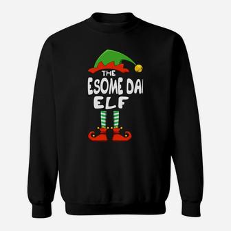 The Awesome Dad Elf Funny Matching Family Christmas Sweatshirt Sweatshirt | Crazezy