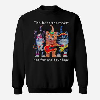 The Best Therapist Has Fur And Four Legs Kittens Sweatshirt - Monsterry