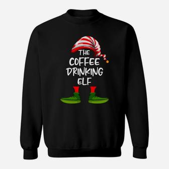 The Coffee Drinking Elf Family Matching Christmas Funny Gift Sweatshirt | Crazezy AU