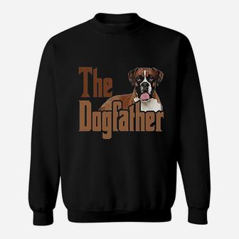 The Dogfather Cute Boxer Dog Apron Dog Dad Kitchen Baking Sweatshirt | Crazezy