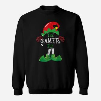 The Gamer Elf Funny Christmas Matching Gifts Holiday Sweatshirt | Crazezy CA